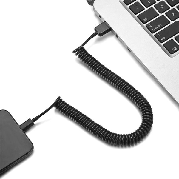 S-WMCS-0067_1.jpg Micro USB Data Sync Charger Coiled Cable, Length: 27.5cm (can be extended up to 100cm)(Black)