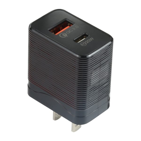 SAS1526B_1.jpg LZ-728 QC 3.0 USB + PD 20W USB-C / Type-C Fast Travel Charger, US Plug, US Plug