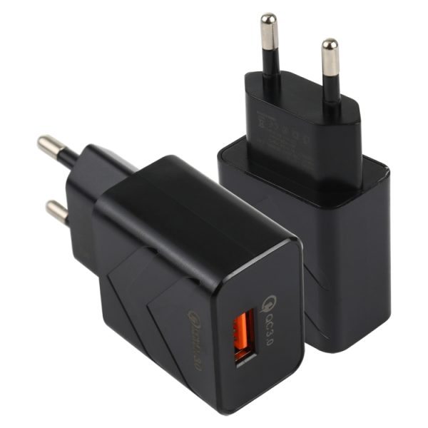 SAS1527B-1.jpg LZ-715 18W QC3.0 USB Single Port Fast Travel Charger, EU Plug, EU Plug