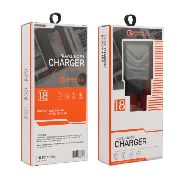 SAS1527B_3.jpg LZ-715 18W QC3.0 USB Single Port Fast Travel Charger, EU Plug, EU Plug