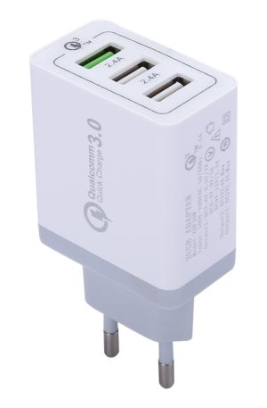 XHF30W 3 QC3.0 USB Fast Charging Wall Charger, EU Plug
