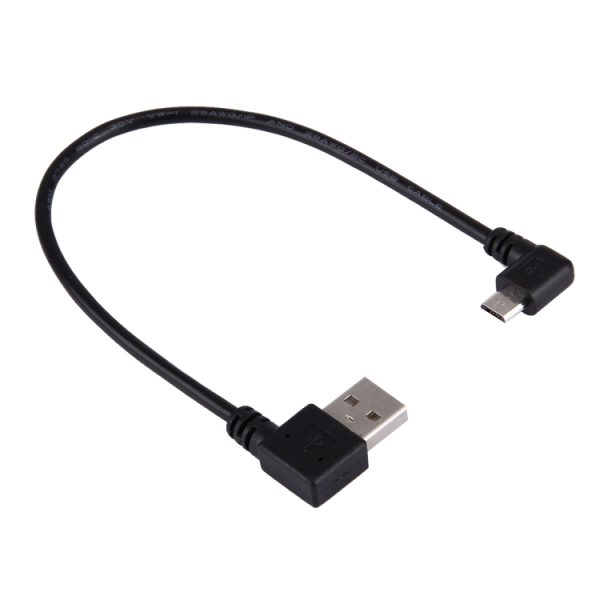 SAS3700.jpg 20cm USB 2.0 Male Angle Left to Left Turn Micro USB Male Angle Data Charging Cable