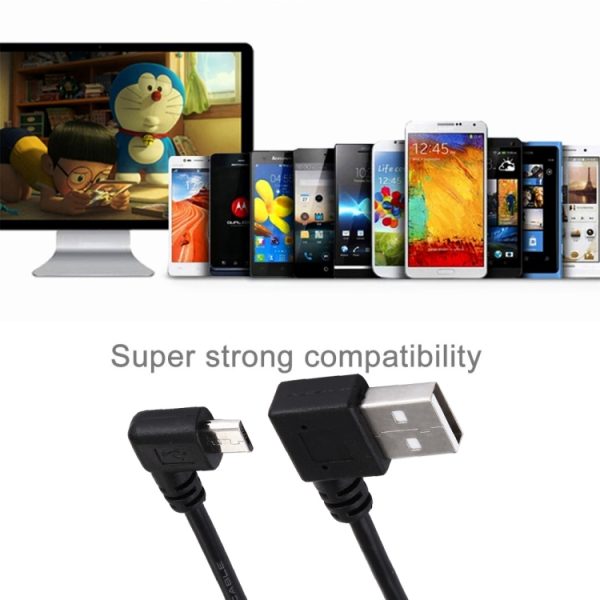 SAS3700_4.jpg 20cm USB 2.0 Male Angle Left to Left Turn Micro USB Male Angle Data Charging Cable