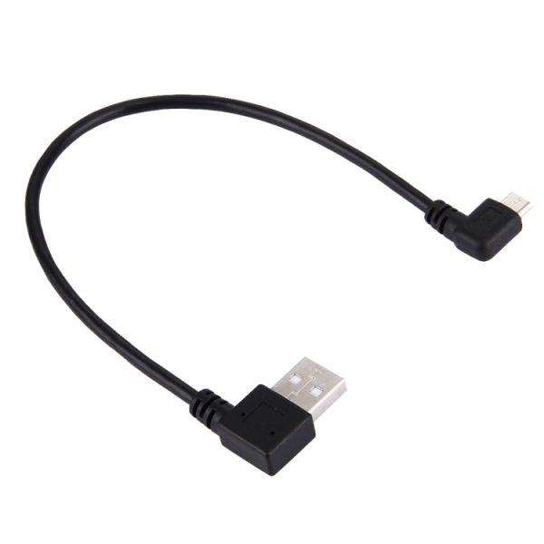 SAS3701.jpg 20cm USB 2.0 Male Bent Right Turn Reversion 90 Degrees to Micro USB Male Bent Data Charging Cable, For Samsung / Huawei / Xiaomi / Meizu / LG / HTC and Other Smartphones