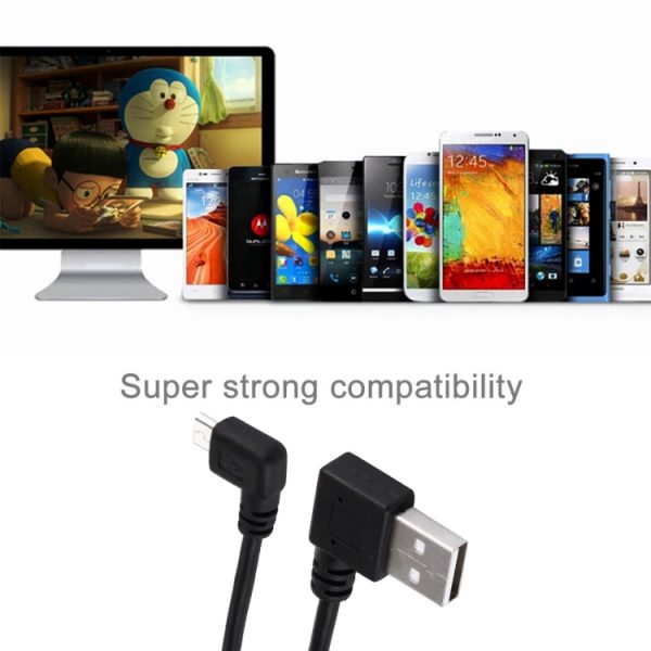 SAS3701_4.jpg 20cm USB 2.0 Male Bent Right Turn Reversion 90 Degrees to Micro USB Male Bent Data Charging Cable, For Samsung / Huawei / Xiaomi / Meizu / LG / HTC and Other Smartphones