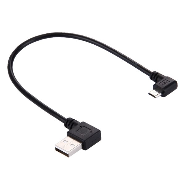 SAS3800_1.jpg 20cm USB 2.0 Left Turn Elbow to Micro USB Elbow Data Cable