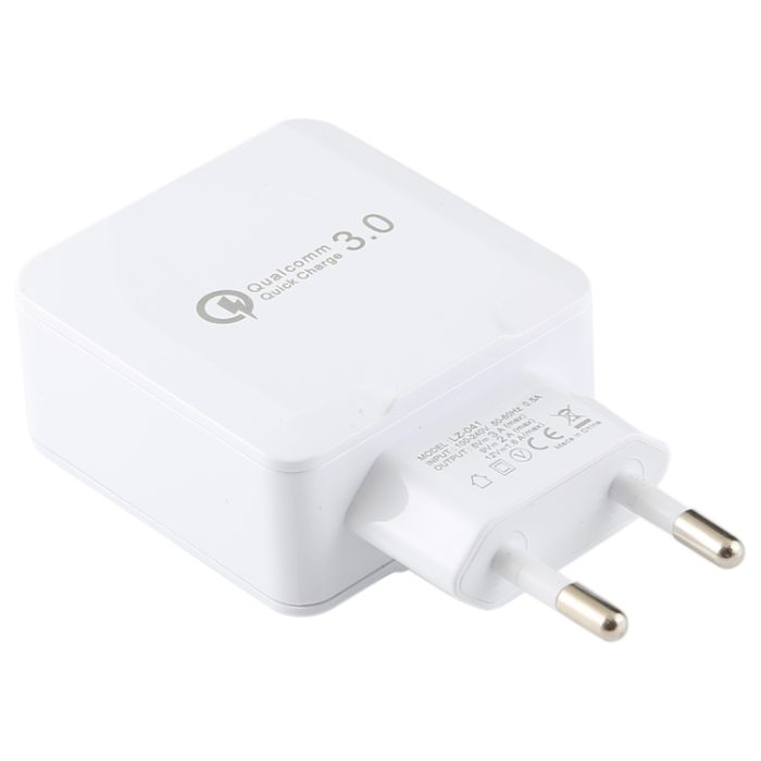 LZ-041 Portable Smart Quick Charger 3.0, EU Plug(White)