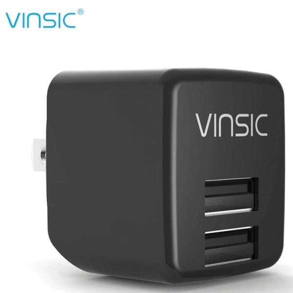 SAS3943_3.jpg Vinsic 12W 5V 2.4A Output Dual USB Wall Charger USB Charger Adapter