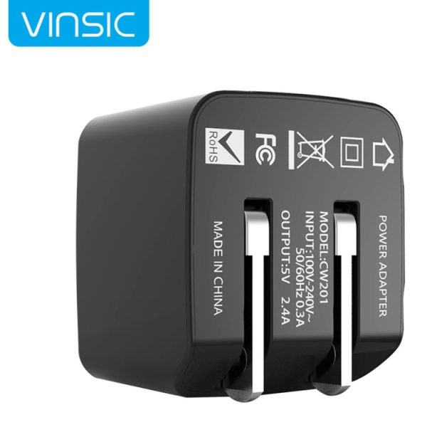 SAS3943_4.jpg Vinsic 12W 5V 2.4A Output Dual USB Wall Charger USB Charger Adapter