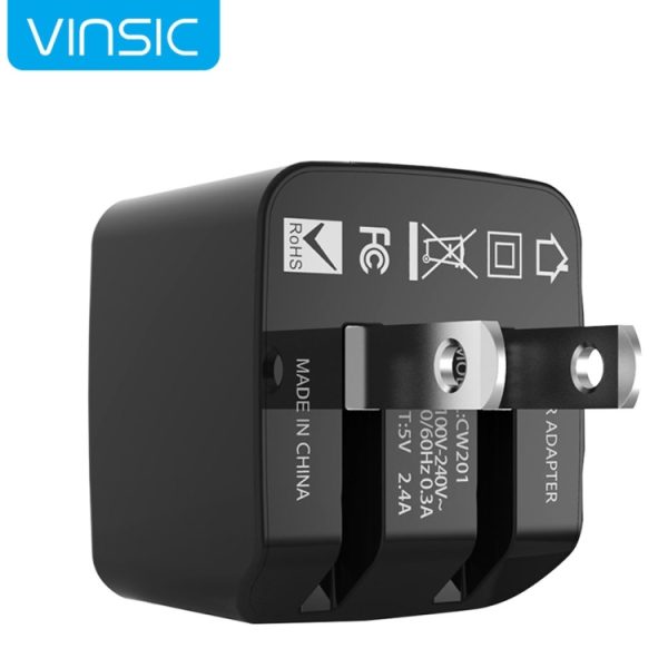 SAS3943_5.jpg Vinsic 12W 5V 2.4A Output Dual USB Wall Charger USB Charger Adapter