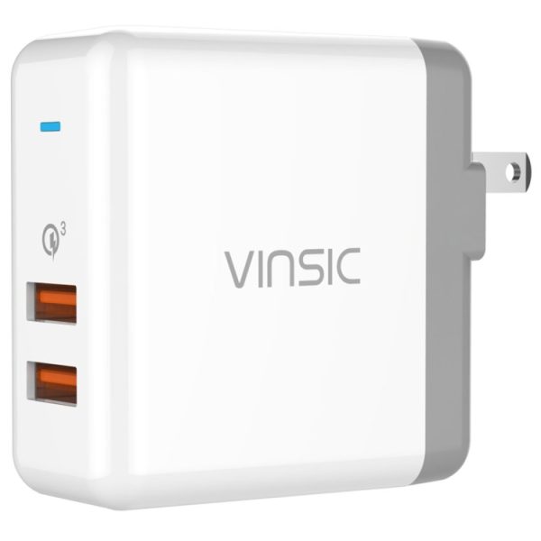 SAS3944.jpg Vinsic 36W Portable Dual-Port Quick Charger 3.0 Dual-Port USB Wall Charger Travel Adapter, For iPhone/iPad, Galaxy S7/S6/Edge/Plus, Mi5 etc, US Plug