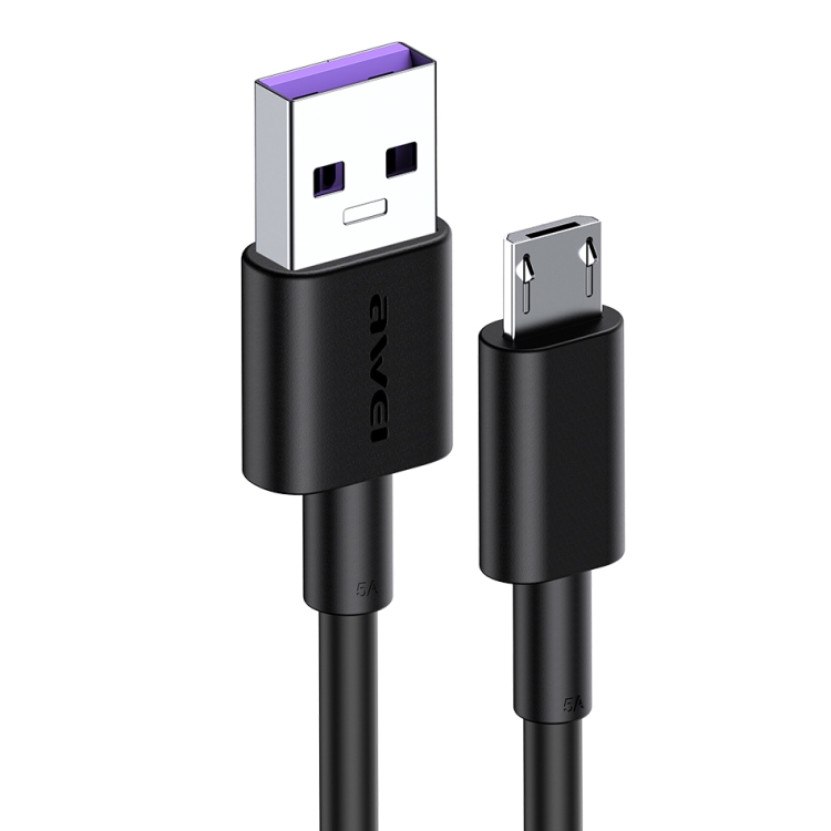 awei CL-77M 5A USB to Micro USB Interface Smart Fast Charge TPE Data Cable, Cable Length: 1m, Micro USB 2 awei CL-77M 5A USB to Micro USB Interface Smart Fast Charge TPE Data Cable, Cable Length: 1m, Micro USB - Image 2