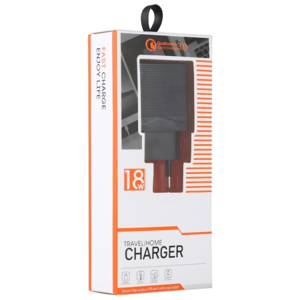 SAS5947B_5.jpg LZ-728 2 in 1 18W QC 3.0 USB Interface Travel Charger + USB to USB-C / Type-C Data Cable Set, EU Plug, Cable Length: 1m, with USB-C / Type-C Cable