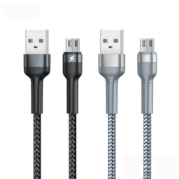 SAS6148_B1.jpg REMAX RC-124m 1m 2.4A USB to Micro USB Aluminum Alloy Braid Fast Charging Data Cable, Micro USB