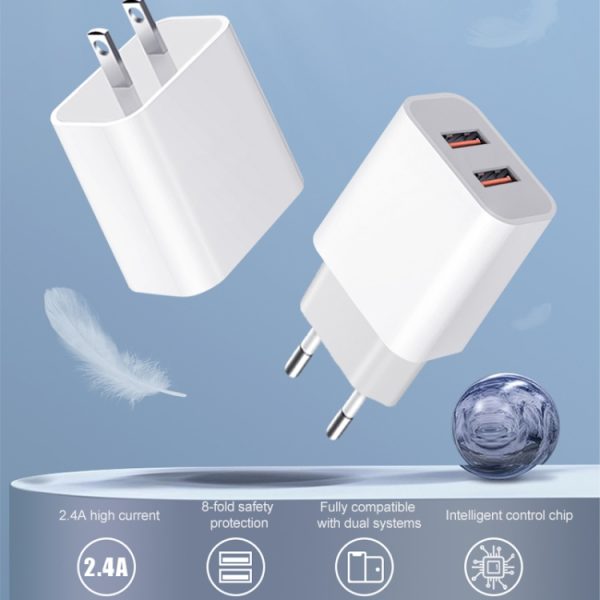 SAS6557_B2.jpg M117 2.4A Dual USB Port Flash Charger Travel Charger, EU Plug, Dual USB