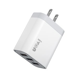 IVON AD37 5A QC 3.0 Three USB Port Travel Charger, US Plug