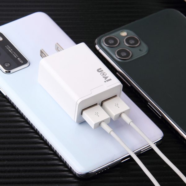 SAS6864_5.jpg IVON AD38 5V 2.1A Dual USB Port Travel Charger, US Plug