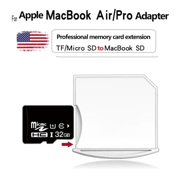 SAS7224W_4.jpg Micro SD / TF Card to SD Adapter for MacBook Air / Pro, Support up to 512GB, 512GB