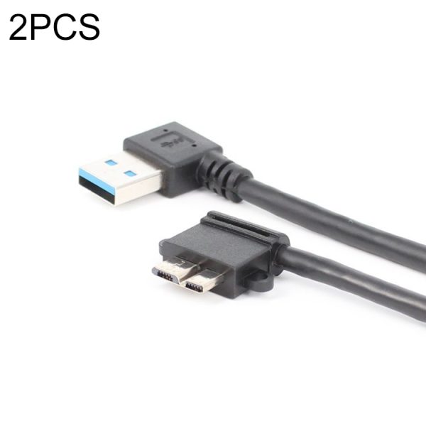 SAS7966.jpg 2 PCS USB 3.0 Right Elbow Male to Micro USB 3.0 Elbow Charging Data Cable, Cable Length: 27cm