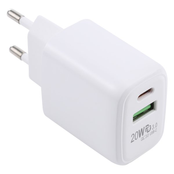 SAS8833.jpg LZ-215A+C 20W QC 3.0 USB + PD 3.0 USB-C / Type-C Fast Charging Travel Charger, EU Plug