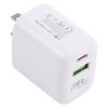 SAS8834.jpg LZ-215A+C 20W QC 3.0 USB + PD 3.0 USB-C / Type-C Fast Charging Travel Charger, US Plug