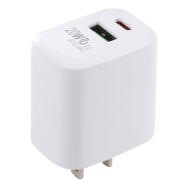 SAS8834_4.jpg LZ-215A+C 20W QC 3.0 USB + PD 3.0 USB-C / Type-C Fast Charging Travel Charger, US Plug
