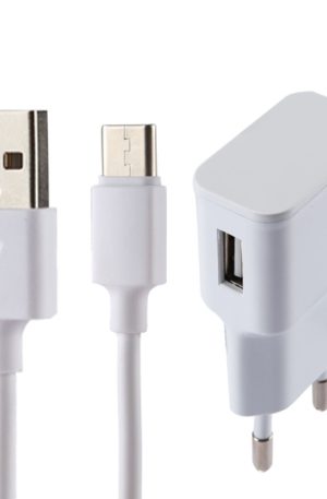 5V 2.1A Intelligent Identification USB Charger with 1m USB to USB-C / Type-C Charging Cable, EU Plug
