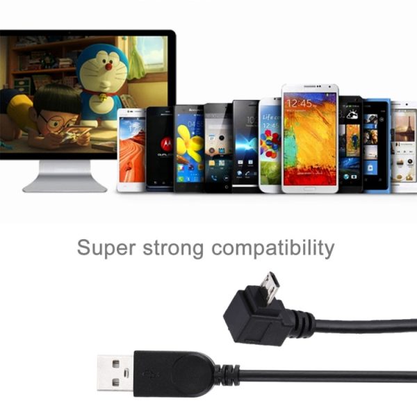 SAS9981_4.jpg 28cm 90 Degree Angle Elbow Micro USB to USB Data / Charging Cable, For Galaxy, Huawei, Xiaomi, LG, HTC and other Smart Phones