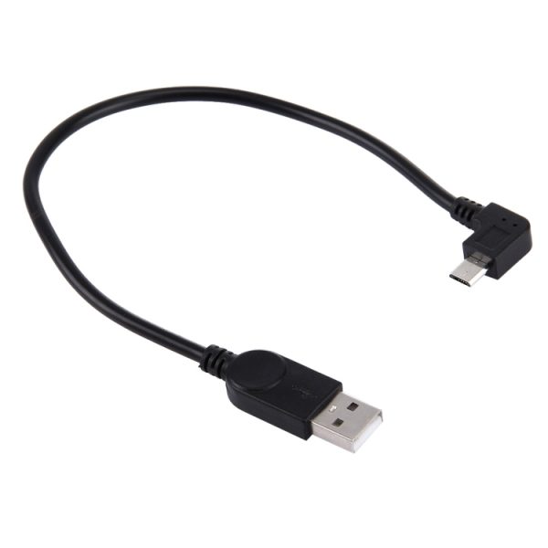 SAS9982_1.jpg 28cm 90 Degree Angle Right Micro USB to USB Data / Charging Cable, For Galaxy, Huawei, Xiaomi, LG, HTC and other Smart Phones
