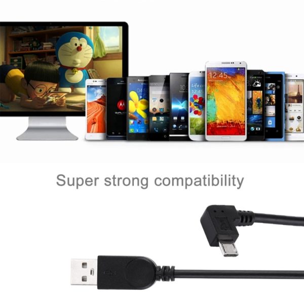 SAS9982_4.jpg 28cm 90 Degree Angle Right Micro USB to USB Data / Charging Cable, For Galaxy, Huawei, Xiaomi, LG, HTC and other Smart Phones