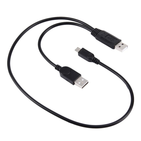SAS9983.jpg 50cm 2 in 1 USB 2.0 to Micro USB + USB Data / Charging Cable, For Galaxy, Huawei, Xiaomi, LG, HTC and other Smart Phones
