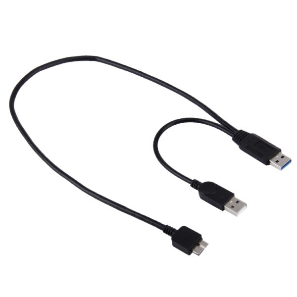 SAS9984_1.jpg 50cm 2 in 1 USB 3.0 to Micro USB 3.0 + USB 2.0 Data / Charging Cable, For Samsung, Huawei, Xiaomi, LG, HTC and other Smartphones