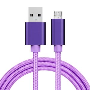 1m 3A Woven Style Metal Head Micro USB to USB Data / Charger Cable, 1m Micro USB