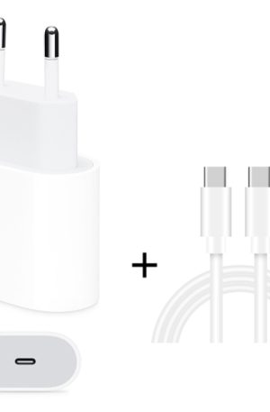 2 in 1 Single USB-C / Type-C Port Travel Charger + 3A PD 3.0 USB-C / Type-C to USB-C / Type-C Fast Charge Data Cable Set, Cable Length: 2m, 18W 2m