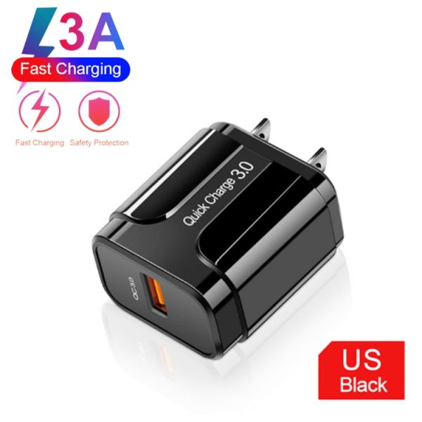SYA001078701A_1.jpg Portable QC3.0 18W USB Port Universal Quick Charging Charger, US Plug, US Plug