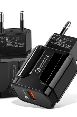 Portable QC3.0 18W USB Port Universal Quick Charging Charger, EU Plug, EU Plug