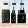 SYA001083901A_3.jpg 2 in 1 USB to USB-C / Type-C Data Cable + 30W QC 3.0 4 USB Interfaces Mobile Phone Tablet PC Universal Quick Charger Travel Charger Set, EU Plug, USB-C / Type-C Set EU Plug