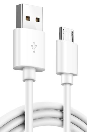 2.4A USB Male to Micro USB Male Interface Charge Cable, Length: 2m (White)