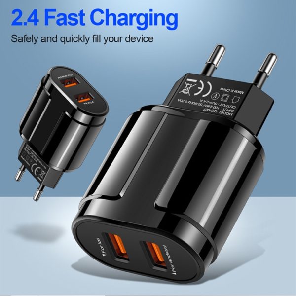 SYA001167801A_1.jpg Portable Dual USB Mobile Phone Tablet Universal Charging Head Travel Charger, EU Plug, EU Plug