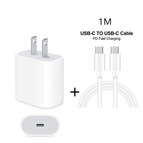 SYA0012900_1.jpg 2 in 1 PD 20W Single USB-C / Type-C Port Travel Charger + 3A PD 3.0 USB-C / Type-C to USB-C / Type-C Fast Charge Data Cable Set, Cable Length: 1m, US Plug