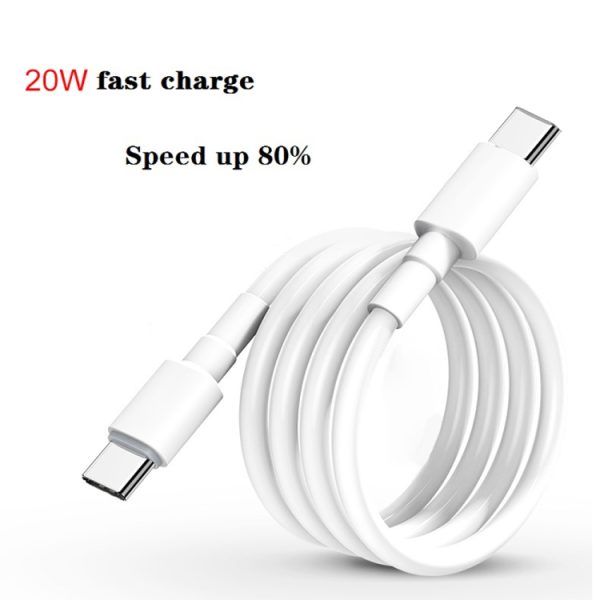 SYA0012910_7.jpg 2 in 1 PD 20W Single USB-C / Type-C Port Travel Charger + 3A PD3.0 USB-C / Type-C to USB-C / Type-C Fast Charge Data Cable Set, Cable Length: 2m, EU Plug