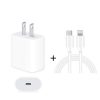 SYA0012920.jpg 2 in 1 PD 20W Single USB-C / Type-C Port Travel Charger + 3A PD3.0 USB-C / Type-C to 8 Pin Fast Charge Data Cable Set, Cable Length: 1m, US Plug