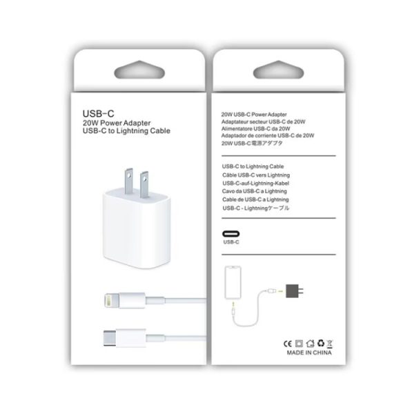 SYA0012920_11.jpg 2 in 1 PD 20W Single USB-C / Type-C Port Travel Charger + 3A PD3.0 USB-C / Type-C to 8 Pin Fast Charge Data Cable Set, Cable Length: 1m, US Plug