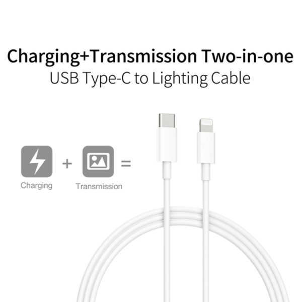 SYA0012923_6.jpg 2 in 1 PD 20W Single USB-C / Type-C Port Travel Charger + 3A PD3.0 USB-C / Type-C to 8 Pin Fast Charge Data Cable Set, Cable Length: 1m, EU Plug