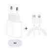 SYA0012924.jpg 2 in 1 PD 20W Single USB-C / Type-C Port Travel Charger + 3A PD3.0 USB-C / Type-C to 8 Pin Fast Charge Data Cable Set, Cable Length: 2m, EU Plug