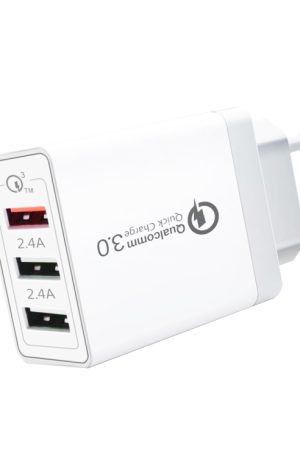 SDC-30W 30W QC 3.0 USB + 2.4A Dual USB 2.0 Ports Mobile Phone Tablet PC Universal Quick Charger Travel Charger, EU Plug