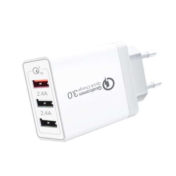 SYA0012996.jpg SDC-30W 30W QC 3.0 USB + 2.4A Dual USB 2.0 Ports Mobile Phone Tablet PC Universal Quick Charger Travel Charger, EU Plug