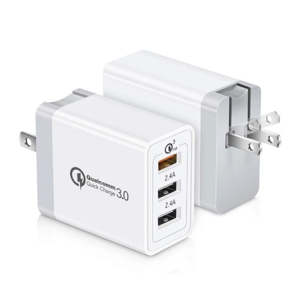 SYA0012998_3.jpg SDC-30W 2 in 1 USB to Micro USB Data Cable + 30W QC 3.0 USB + 2.4A Dual USB 2.0 Ports Mobile Phone Tablet PC Universal Quick Charger Travel Charger Set, US Plug