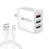 SYA0013032.jpg SDC-30W 2 in 1 USB to USB-C / Type-C Data Cable + 30W QC 3.0 USB + 2.4A Dual USB 2.0 Ports Mobile Phone Tablet PC Universal Quick Charger Travel Charger Set, US Plug