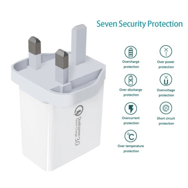 SYA0013045_4.jpg SDC-30W 2 in 1 USB to 8 Pin Data Cable + 30W QC 3.0 USB + 2.4A Dual USB 2.0 Ports Mobile Phone Tablet PC Universal Quick Charger Travel Charger Set, UK Plug